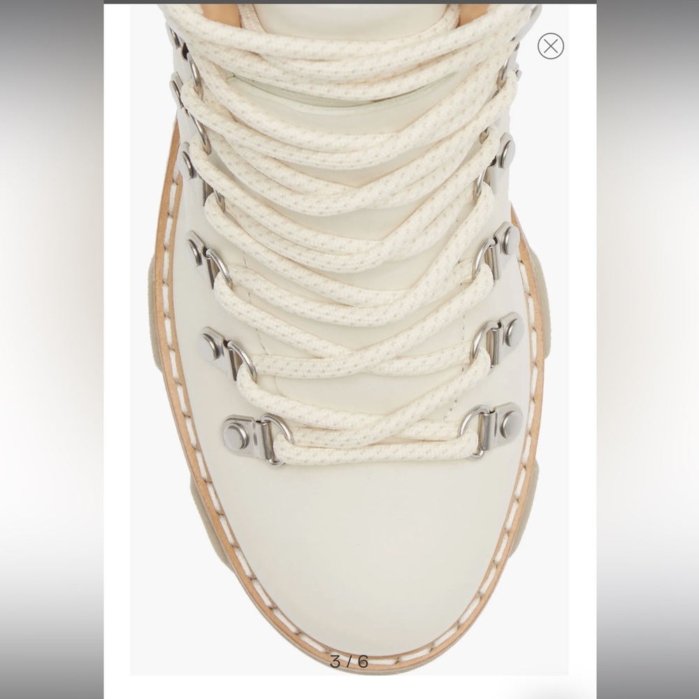 Rag & Bone Shiloh Hiking Booties Boots 9 39 NWT Lace up Cream Leather Box Lug - Picture 9 of 15